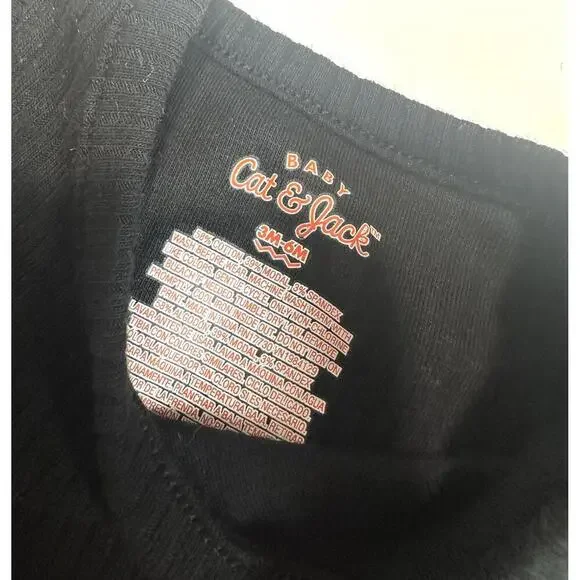 Cute Cat & Jack Black Ruffle Baby BodysuiT- Size 3M-6M - Picture 3 of 5